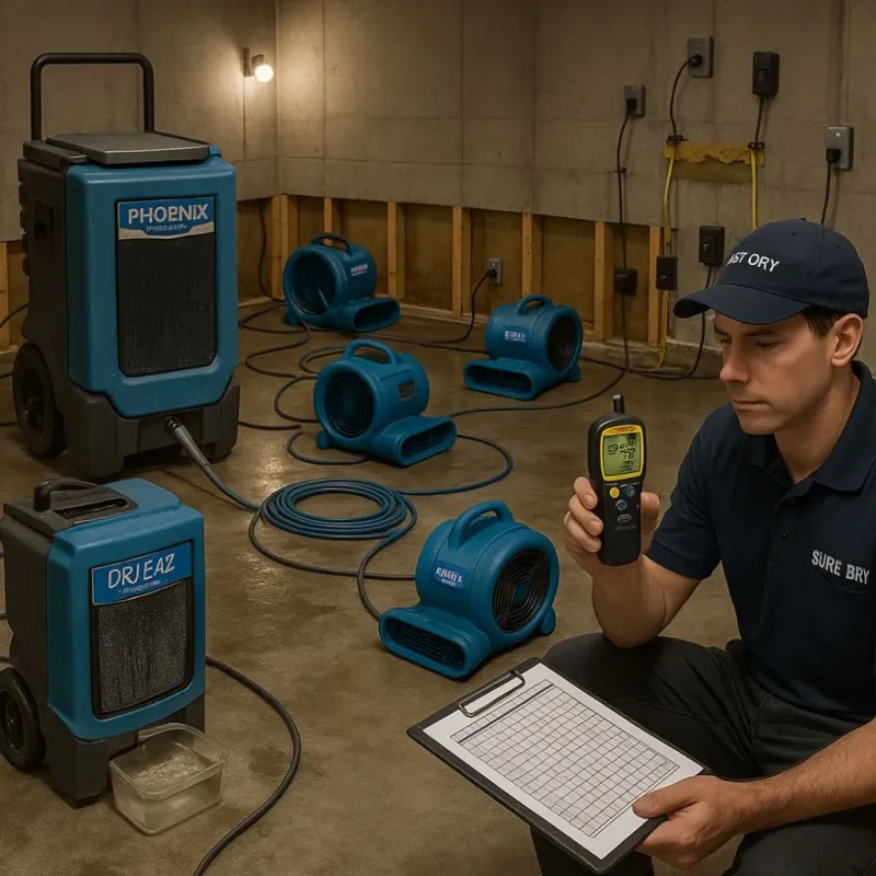 Structural Drying and Dehumidification process in Conemaugh, PA